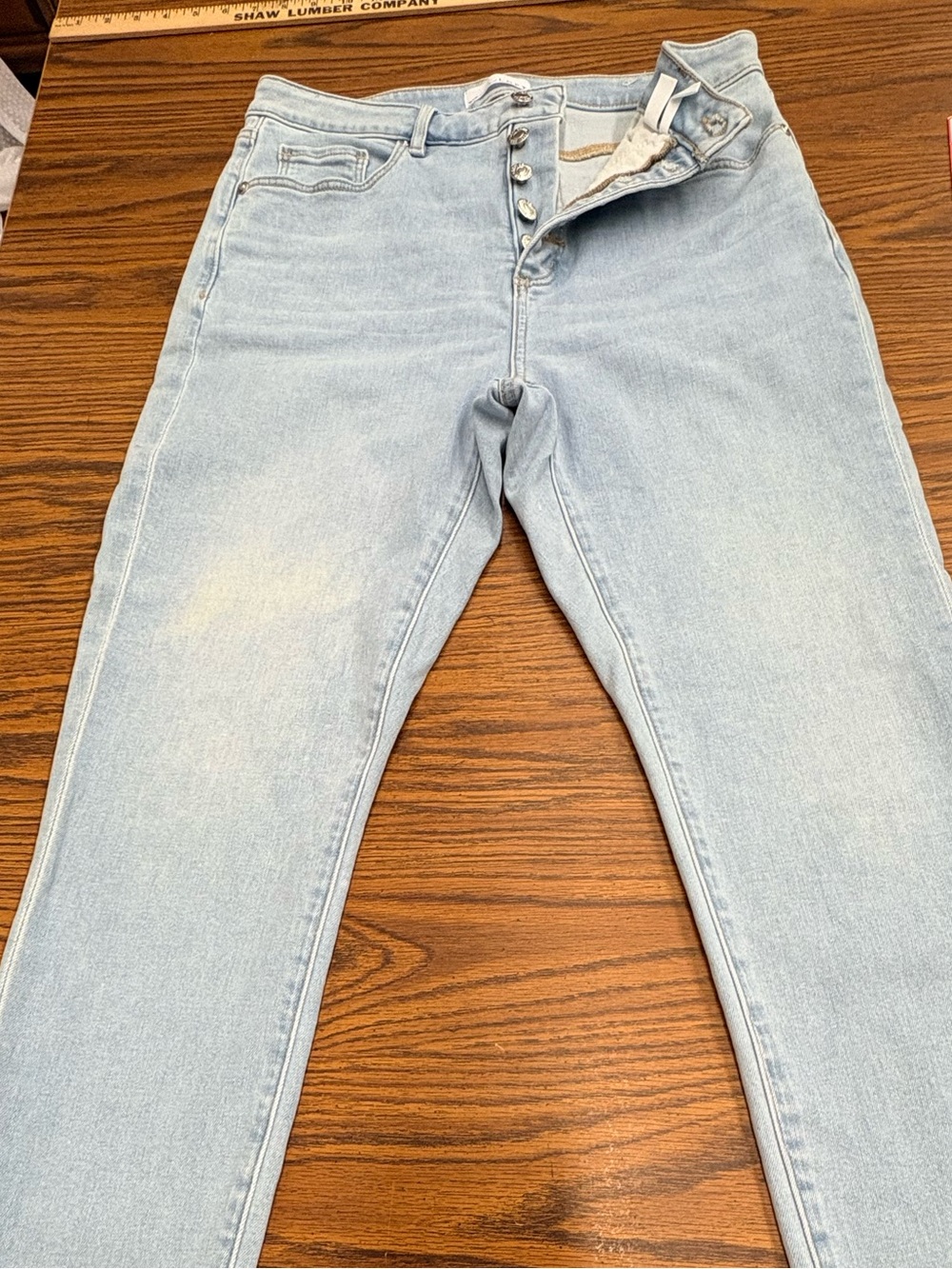 LOFT Light Wash Straight-Leg Jeans with Frayed Hem